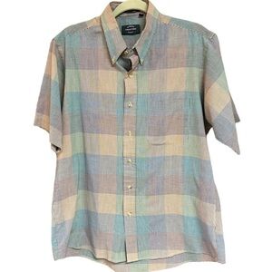 Mikael York Collection Nor’easter Plaid Single Needle Tailored ButtonUp Shirt L